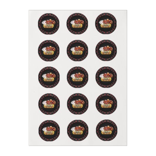 Casino Birthday Cupcake Topper - 80th Birthday Edible Frosting Rounds (Sheet)