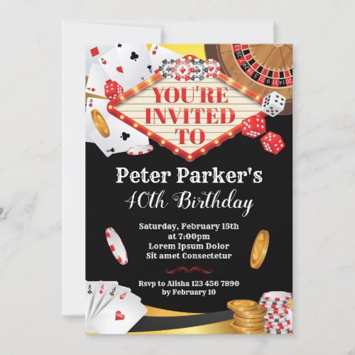 Casino Birthday Invitation