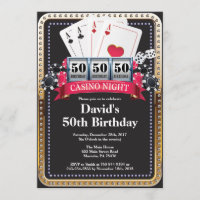 Casino Birthday Invitation Poker Playing Card