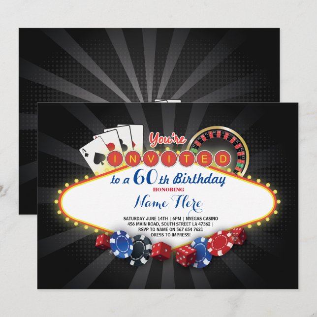Casino Birthday Night Las Vegas Party Cards Invite | Zazzle Casino Birthday Night Las Vegas Party Cards Invite | Zazzle