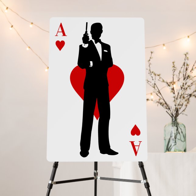 Casino Birthday Party Decor, Vegas Ace Poker Card  Foam Board (In Situ (Stand))