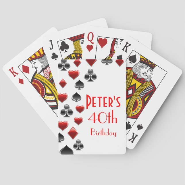 Casino Birthday Party Favors Playing Cards (Back)