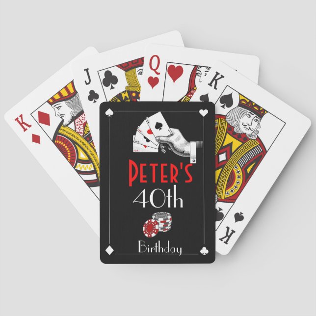 Casino Birthday Party Favors Playing Cards (Back)