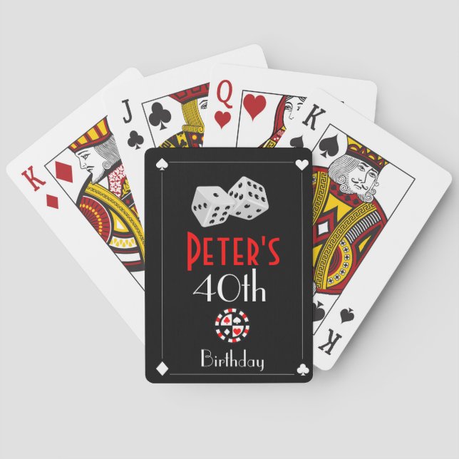 Casino Birthday Party Favors Poker Cards (Back)