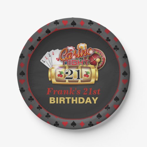 Casino Birthday Plate _ 21st Birthday