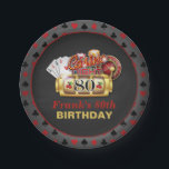 Casino Birthday Plate - 80th Birthday<br><div class="desc">Perfect Item to Celebrate that Special Birthday!</div>