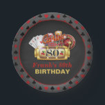 Casino Birthday Plate - 80th Birthday<br><div class="desc">Perfect Item to Celebrate that Special Birthday!</div>