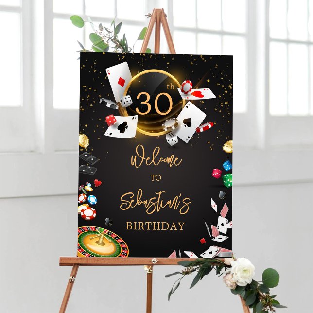 Casino Birthday Welcome Sign (Creator Uploaded)