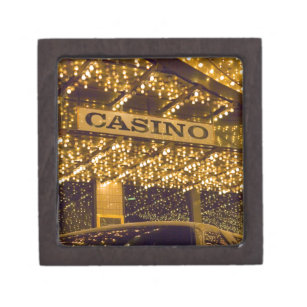 Casino Bright Lights Las Vegas Gambling Money Keepsake Box