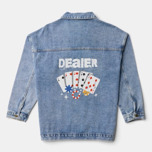 Casino Card Dealer I Poker I Blackjack Gambling Re Denim Jacket