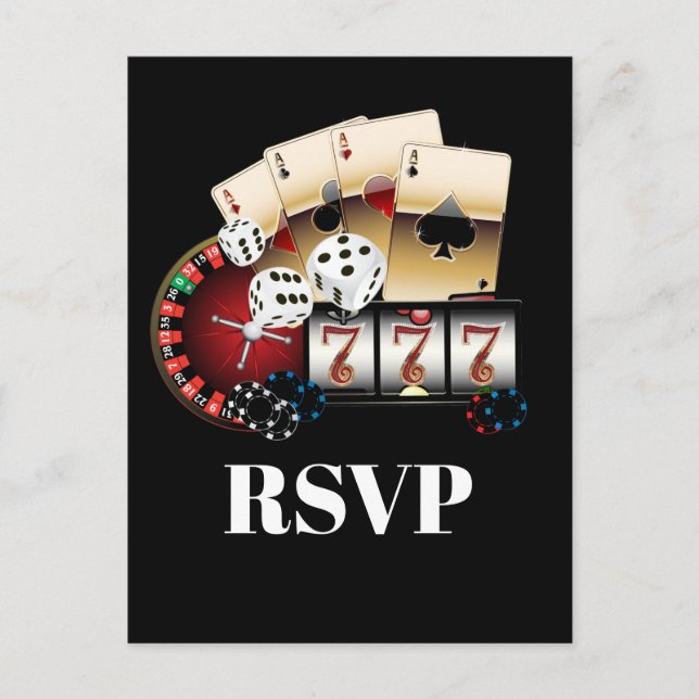 casino, casino night, Postcard RSVP (Front)
