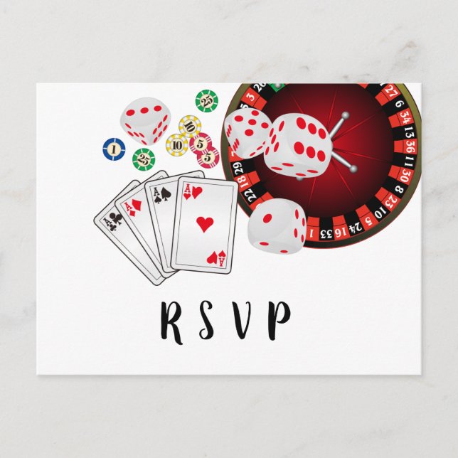 casino, casino night, Postcard RSVP (Front)
