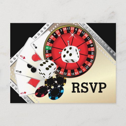 casino casino night Postcard RSVP