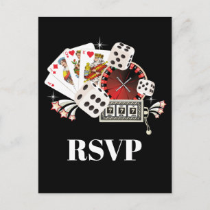 casino, casino night, Postcard RSVP