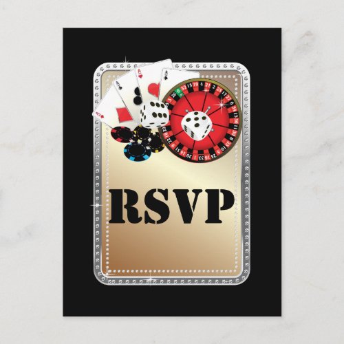 casino casino night Postcard RSVP