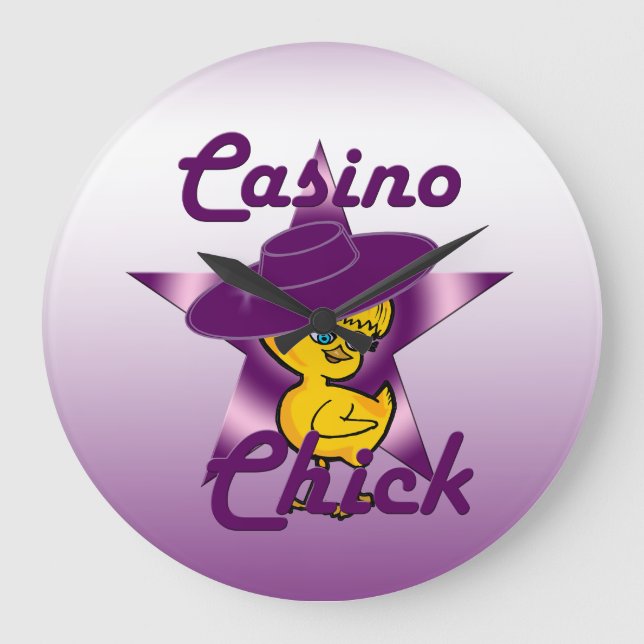 Casino Chick #9 Large Clock (Front)