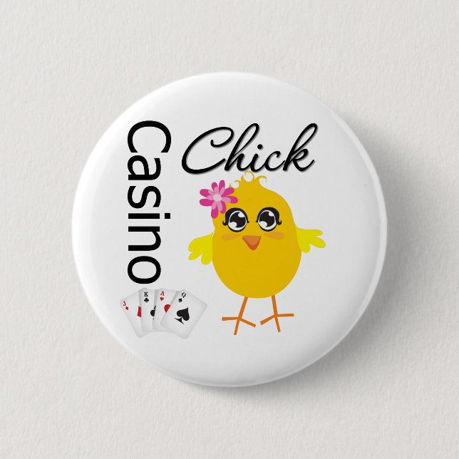 Casino Chick Pinback Button (Front)