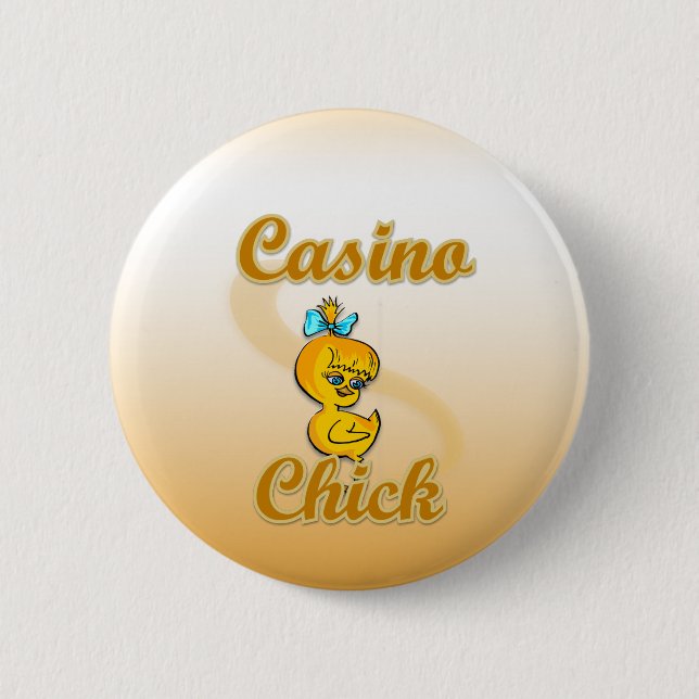 Casino Chick Pinback Button (Front)