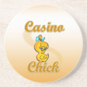Casino Chick Sandstone Coaster