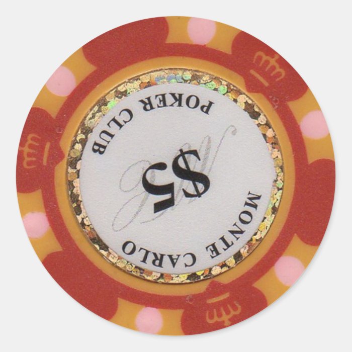 Casino Chip for Split coins, Super Triple etc Round Sticker