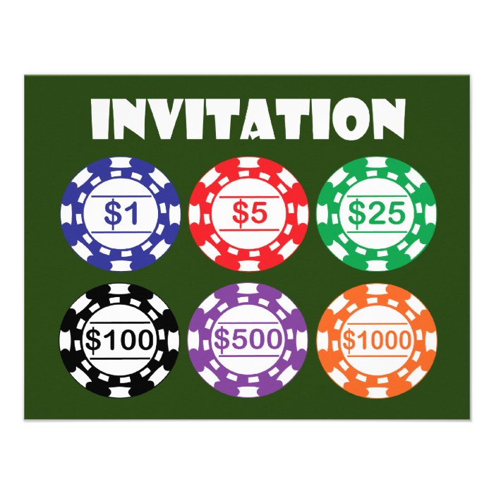 Casino Chip Invitation