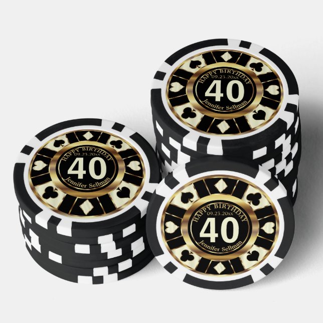 Casino Chip Las Vegas Birthday - Cream (Stack)
