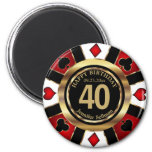 Casino Chip Las Vegas Birthday - Red Magnet at Zazzle