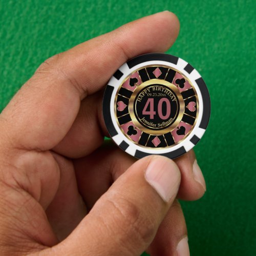 Casino Chip Las Vegas Birthday _ Rose Gold