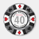 Casino Chip Las Vegas Birthday - Silver Magnet