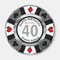 Casino Chip Las Vegas Birthday - Silver