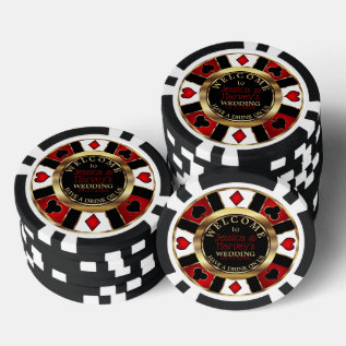 Casino Chip Wedding - Drink On Us - Red at Zazzle