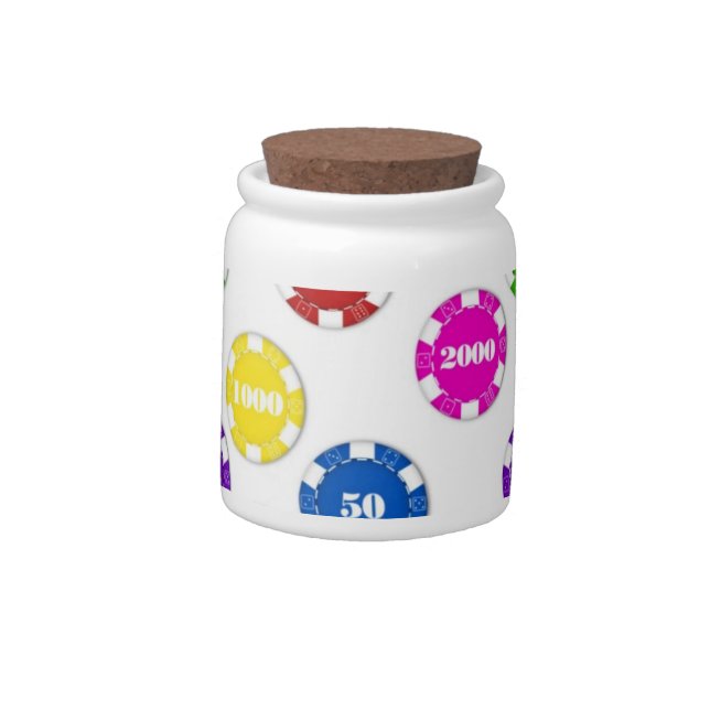 CASINO CHIPS CANDY JAR (Left)