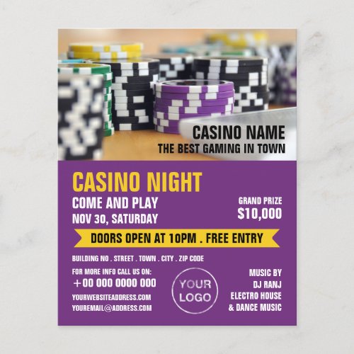 Casino Chips Casino Night Gaming Industry Flyer