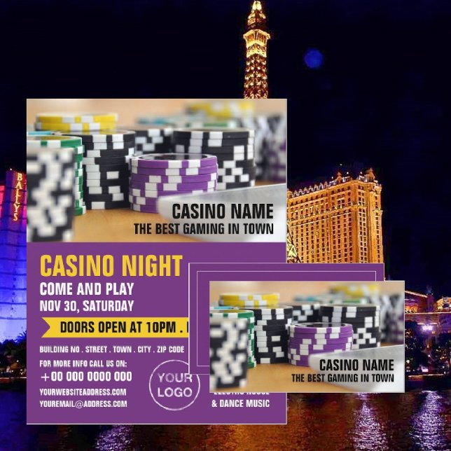 Casino Chips, Casino Night, Gaming Industry Flyer (Creator Uploaded)