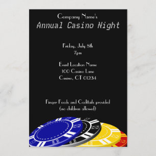 Casino Chips Party Invitations