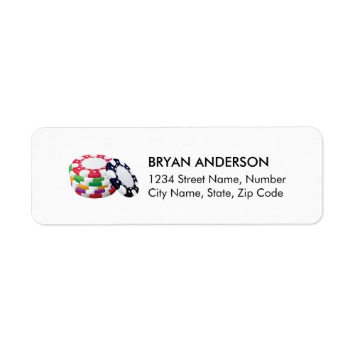 Casino Chips Return Address Label