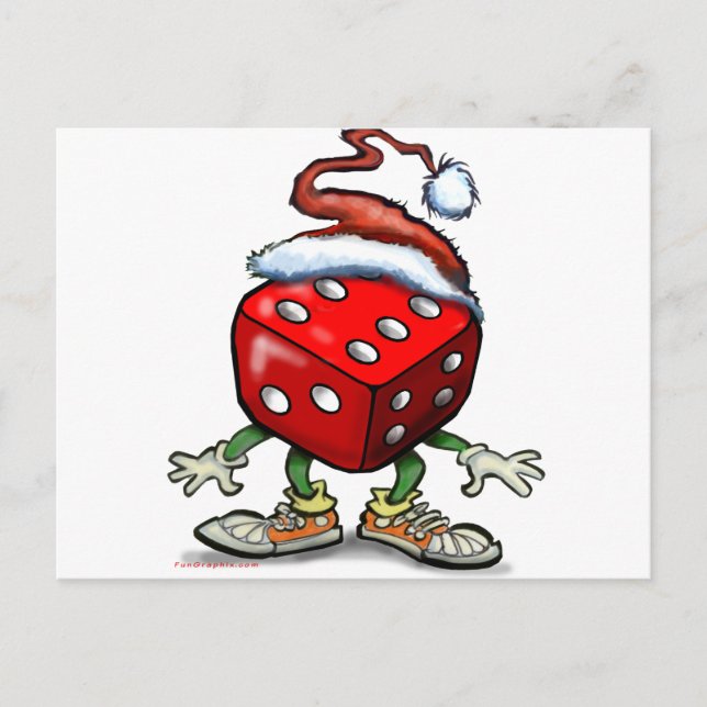 Casino Christmas Holiday Postcard (Front)