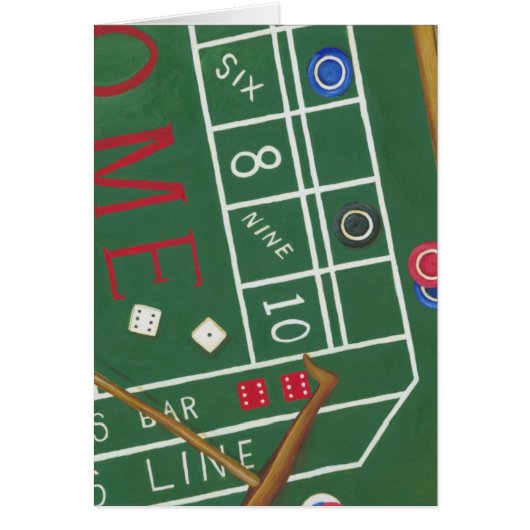 Casino Craps Table with Chips and Dice (Front)