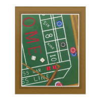 Casino Craps Table with Chips and Dice