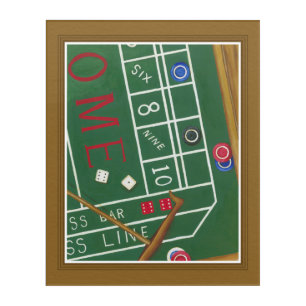 Casino Craps Table with Chips and Dice Acrylic Print