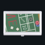 Casino Craps Table with Chips and Dice Business Card Holder<br><div class="desc">Make sure Lady Luck is on your side with this painting of a craps table by Chariklia Zarris. The dice have been thrown and are being collected,  along with any losing bets. Put this action filled print on your wall today!</div>