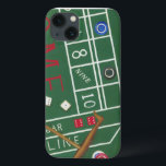 Casino Craps Table with Chips and Dice iPhone 13 Case<br><div class="desc">Make sure Lady Luck is on your side with this painting of a craps table by Chariklia Zarris. The dice have been thrown and are being collected,  along with any losing bets. Put this action filled print on your wall today!</div>
