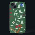 Casino Craps Table with Chips and Dice iPhone 13 Case<br><div class="desc">Make sure Lady Luck is on your side with this painting of a craps table by Chariklia Zarris. The dice have been thrown and are being collected,  along with any losing bets. Put this action filled print on your wall today!</div>