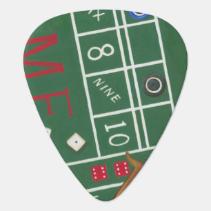 Casino Craps Table with Chips and Dice Guitar Pick