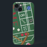 Casino Craps Table with Chips and Dice iPhone 13 Case<br><div class="desc">Make sure Lady Luck is on your side with this painting of a craps table by Chariklia Zarris. The dice have been thrown and are being collected,  along with any losing bets. Put this action filled print on your wall today!</div>