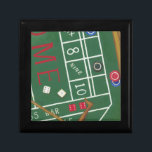 Casino Craps Table with Chips and Dice Keepsake Box<br><div class="desc">Make sure Lady Luck is on your side with this painting of a craps table by Chariklia Zarris. The dice have been thrown and are being collected,  along with any losing bets. Put this action filled print on your wall today!</div>