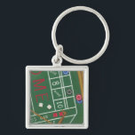 Casino Craps Table with Chips and Dice Keychain<br><div class="desc">Make sure Lady Luck is on your side with this painting of a craps table by Chariklia Zarris. The dice have been thrown and are being collected,  along with any losing bets. Put this action filled print on your wall today!</div>