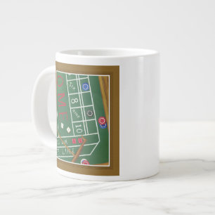 Casino Craps Table with Chips and Dice Large Coffee Mug