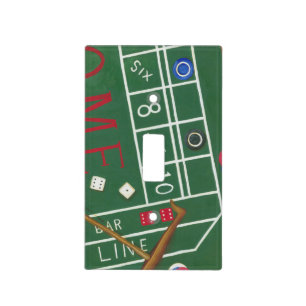 Casino Craps Table with Chips and Dice Light Switch Cover