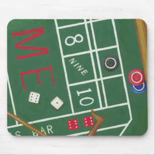 Casino Craps Table with Chips and Dice Mouse Pad